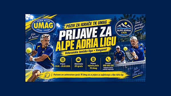 Prijave igrača TK Umag za Alpe Adria ligu